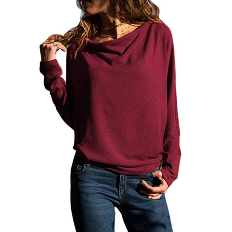 Women's Sleeve T-shirt Base Shirt Solid Color Blouses