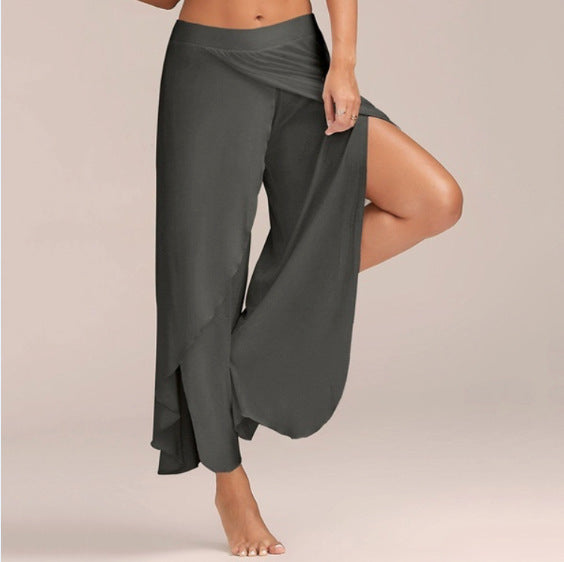 Sports Fitness Yoga Wide Leg Color Pants