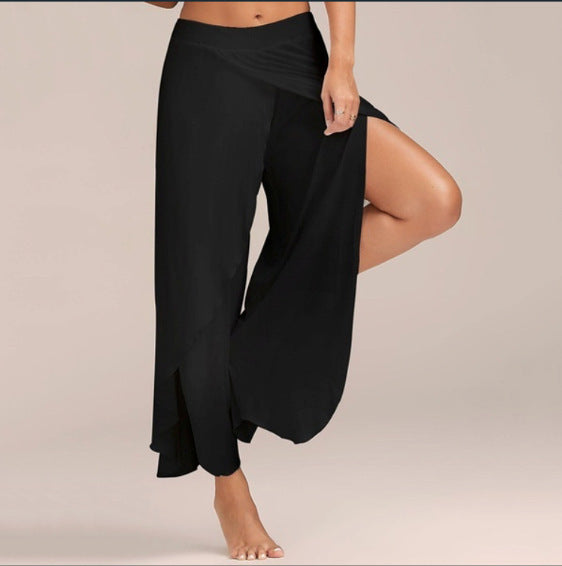 Sports Fitness Yoga Wide Leg Color Pants