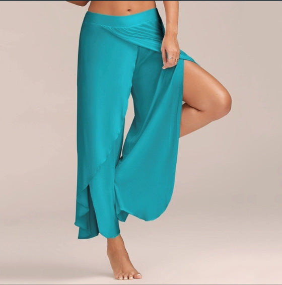 Sports Fitness Yoga Wide Leg Color Pants