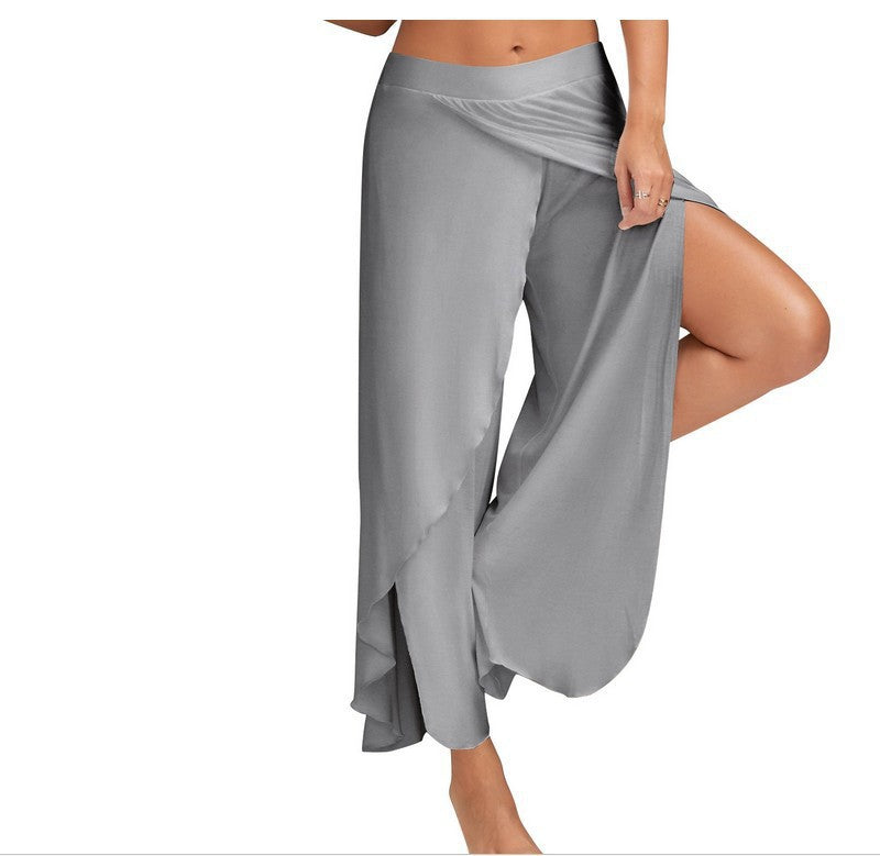 Sports Fitness Yoga Wide Leg Color Pants