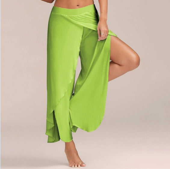 Sports Fitness Yoga Wide Leg Color Pants