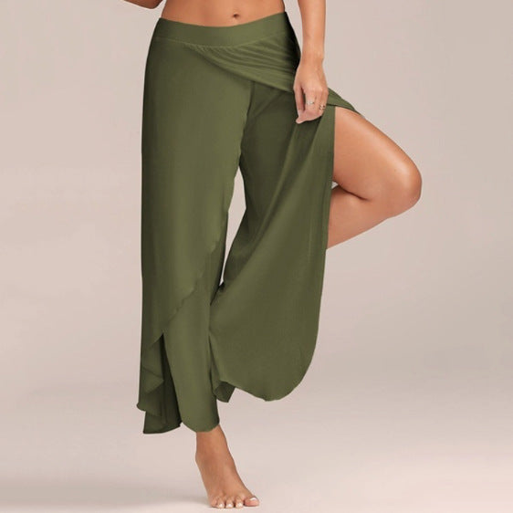 Sports Fitness Yoga Wide Leg Color Pants