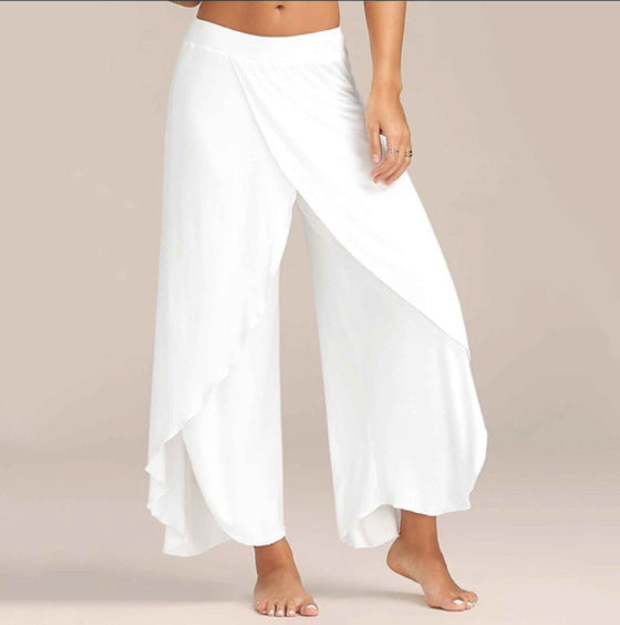 Sports Fitness Yoga Wide Leg Color Pants