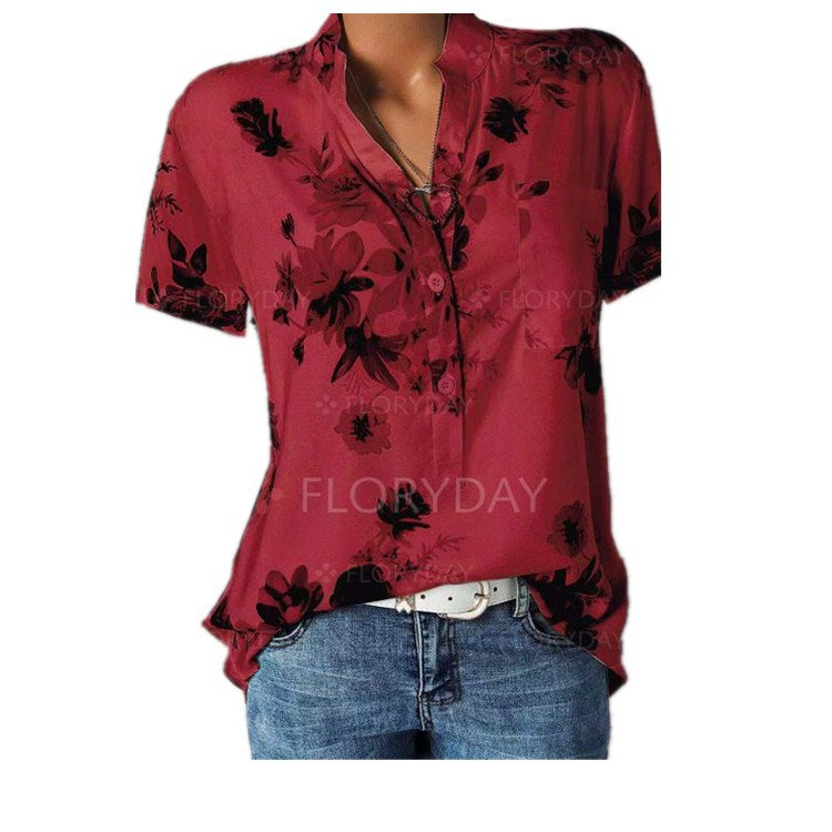 Fashion Printed Sleeve Shirt Colors Yards Blouses