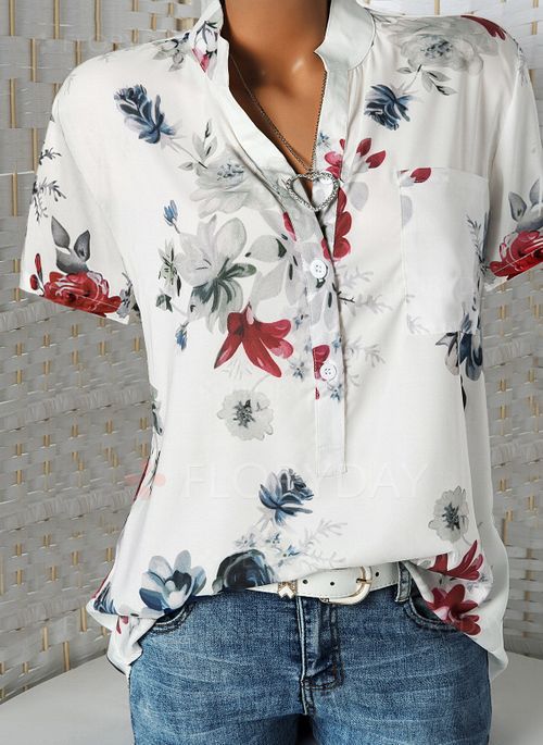 Fashion Printed Sleeve Shirt Colors Yards Blouses