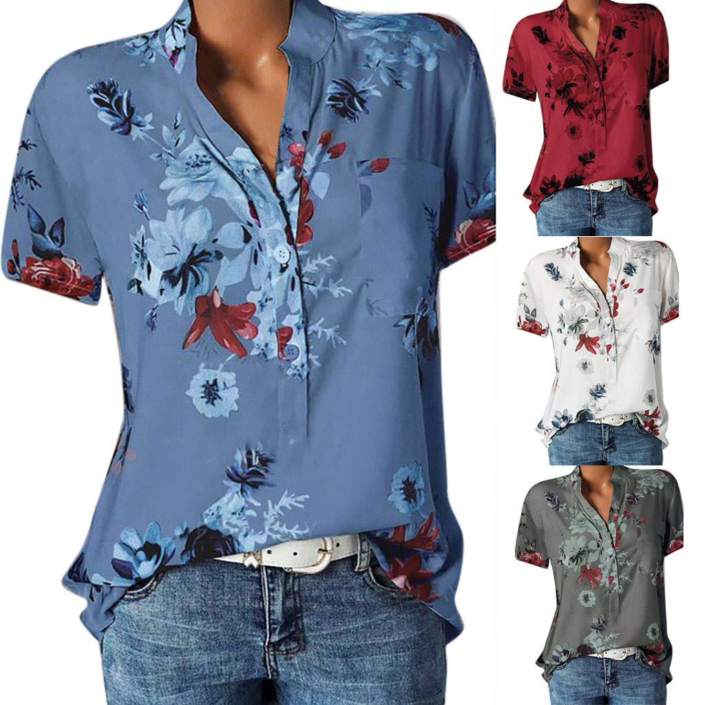 Fashion Printed Sleeve Shirt Colors Yards Blouses