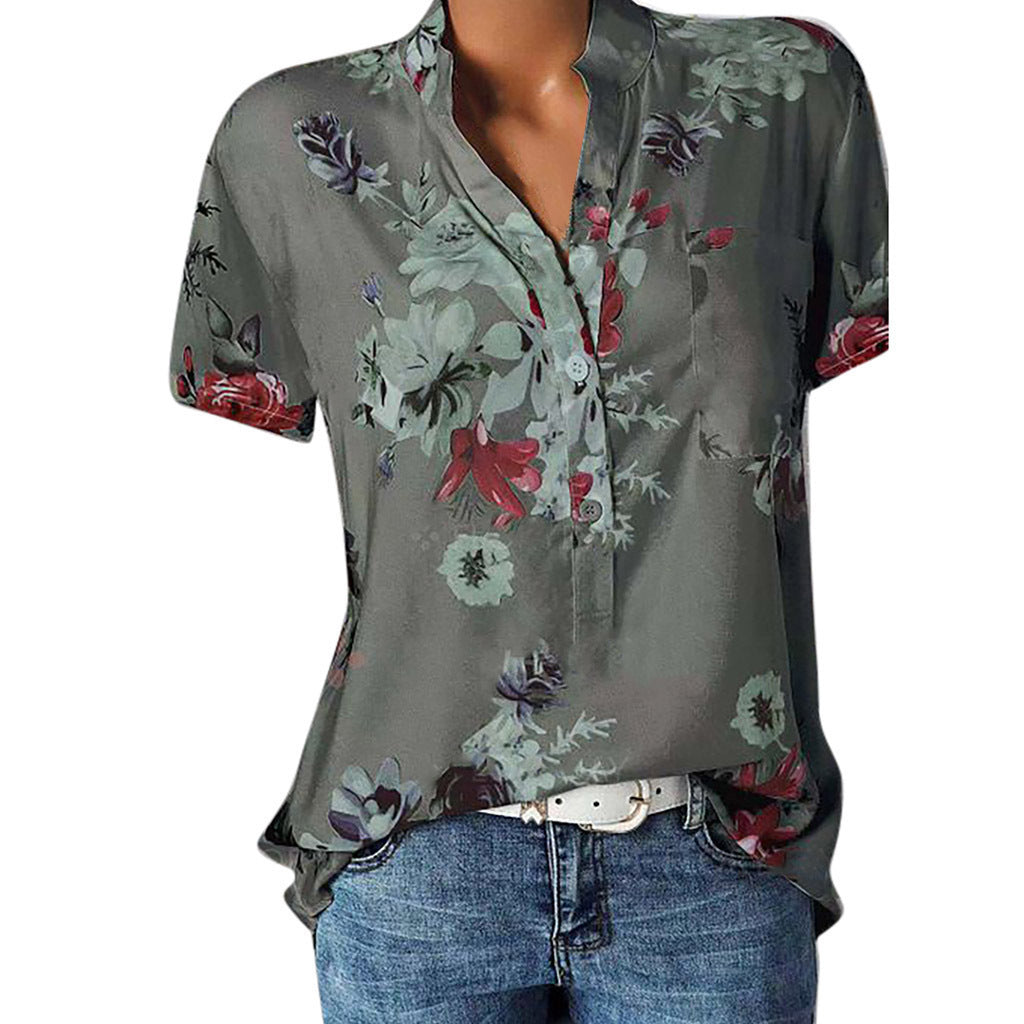 Fashion Printed Sleeve Shirt Colors Yards Blouses