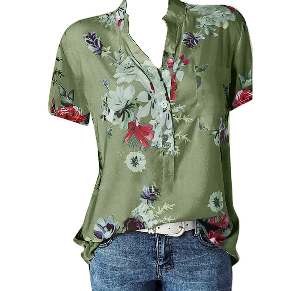 Fashion Printed Sleeve Shirt Colors Yards Blouses