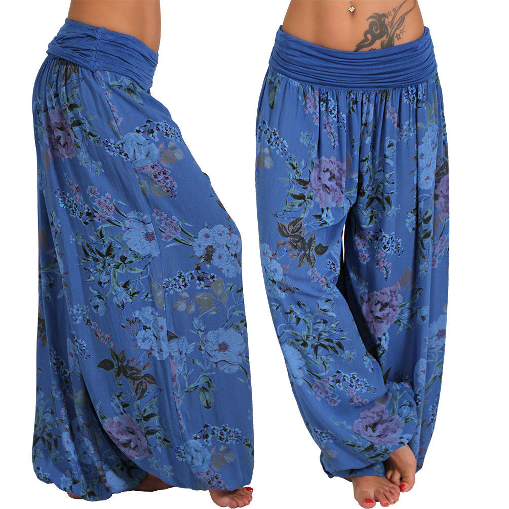 Charming Digital Printing Long Wide-leg Casual Pants