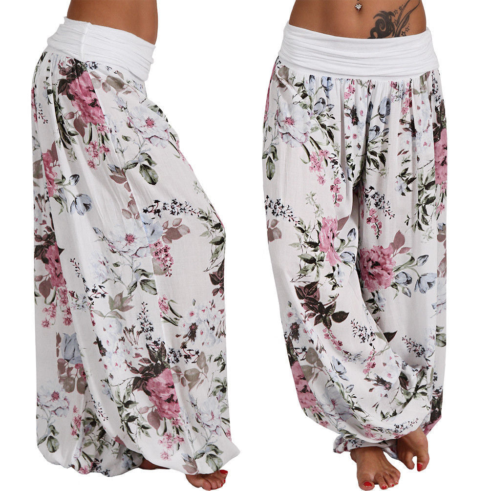 Charming Digital Printing Long Wide-leg Casual Pants