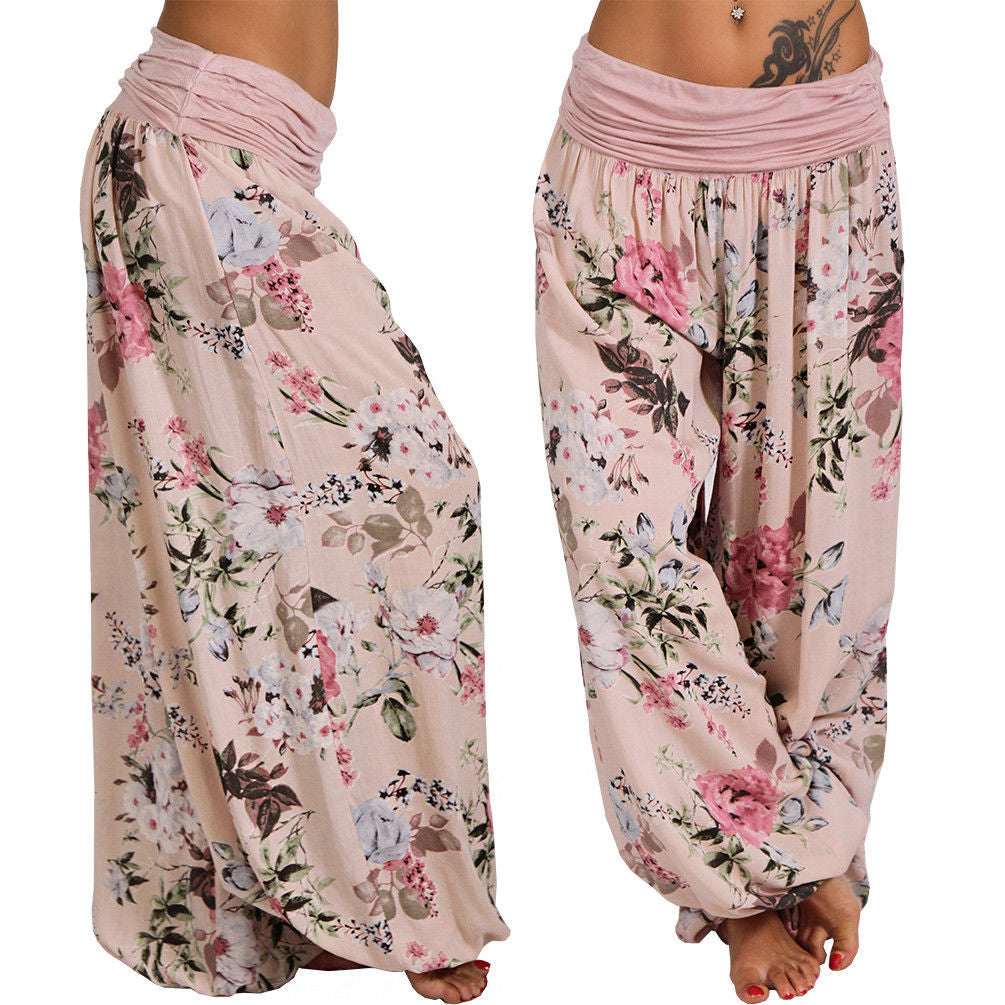 Charming Digital Printing Long Wide-leg Casual Pants