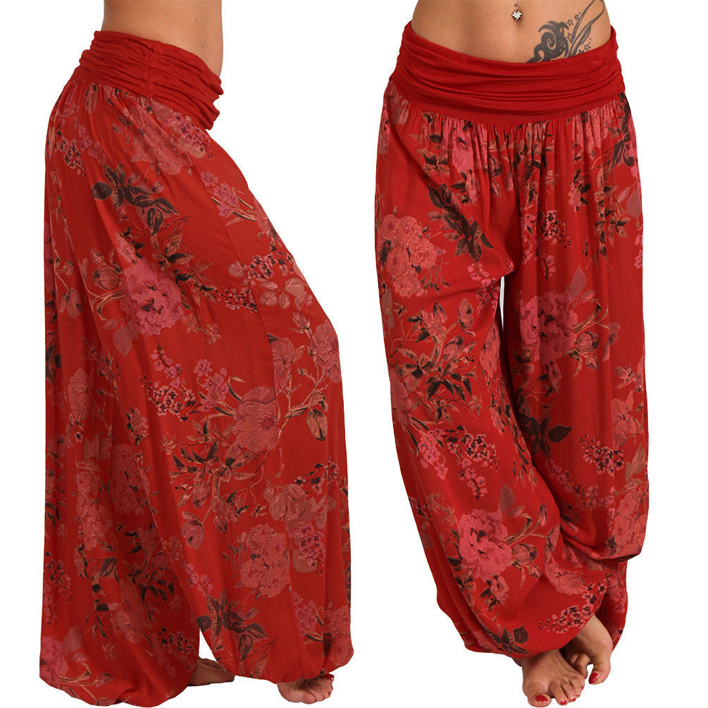 Charming Digital Printing Long Wide-leg Casual Pants