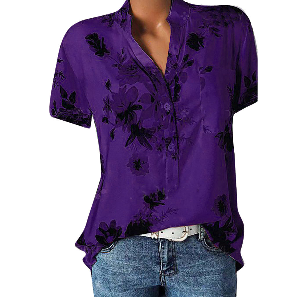 Fashion Printed Sleeve Shirt Colors Yards Blouses