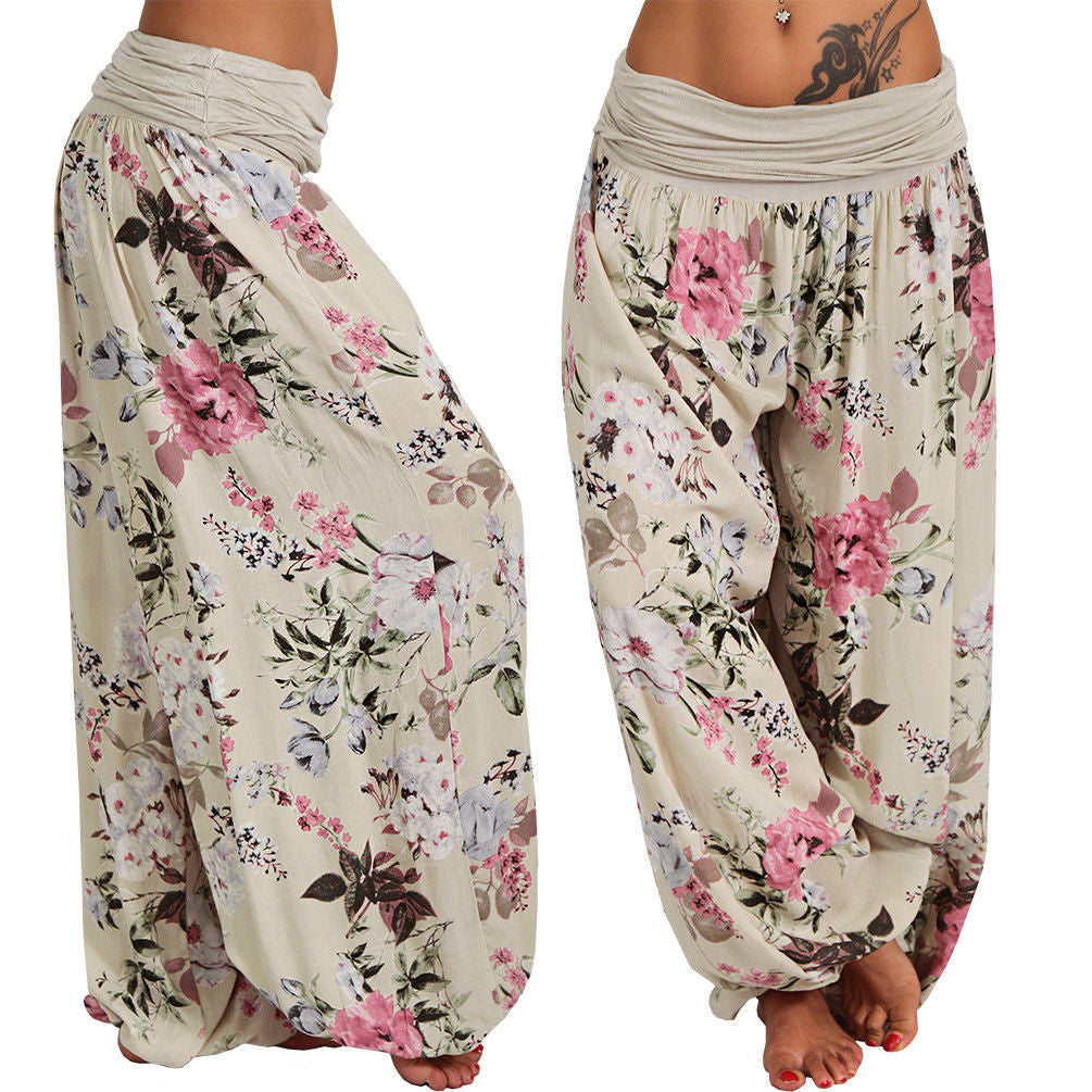 Charming Digital Printing Long Wide-leg Casual Pants