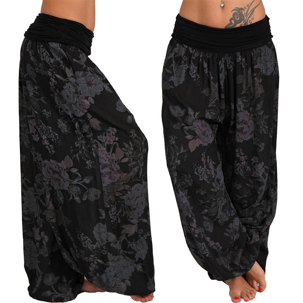 Charming Digital Printing Long Wide-leg Casual Pants