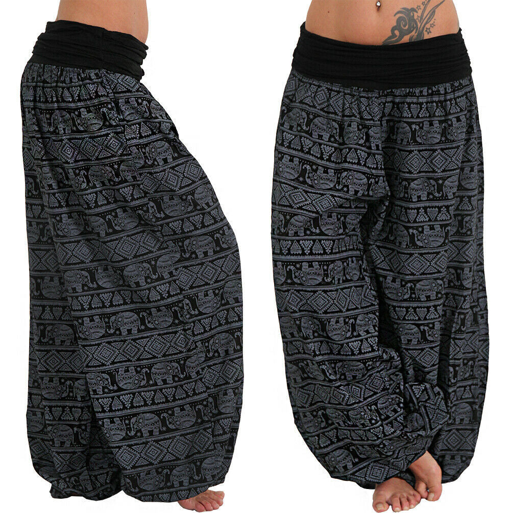 Women's Loose Printed Wide-leg Casual Slacks Pants