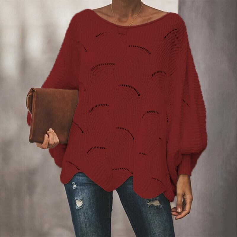 Popular Women's Large Hollow-out Flower Loose Sweaters