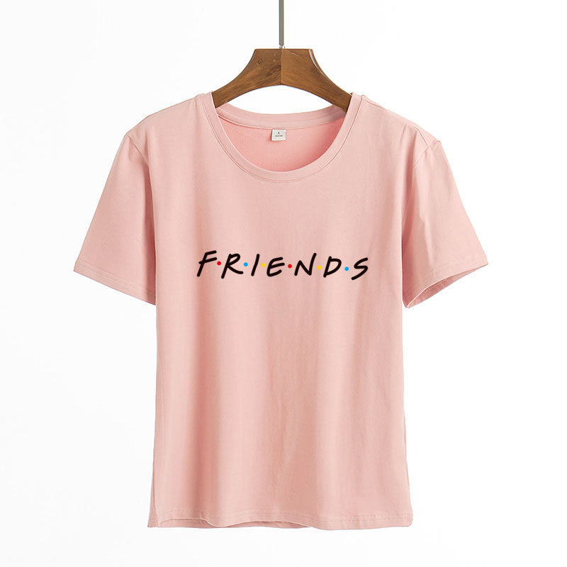 T-shirt glamour et charmant avec lettres imprimées pour femmes