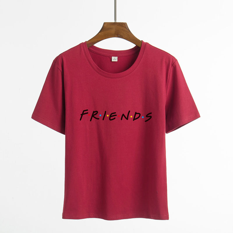 T-shirt glamour et charmant avec lettres imprimées pour femmes