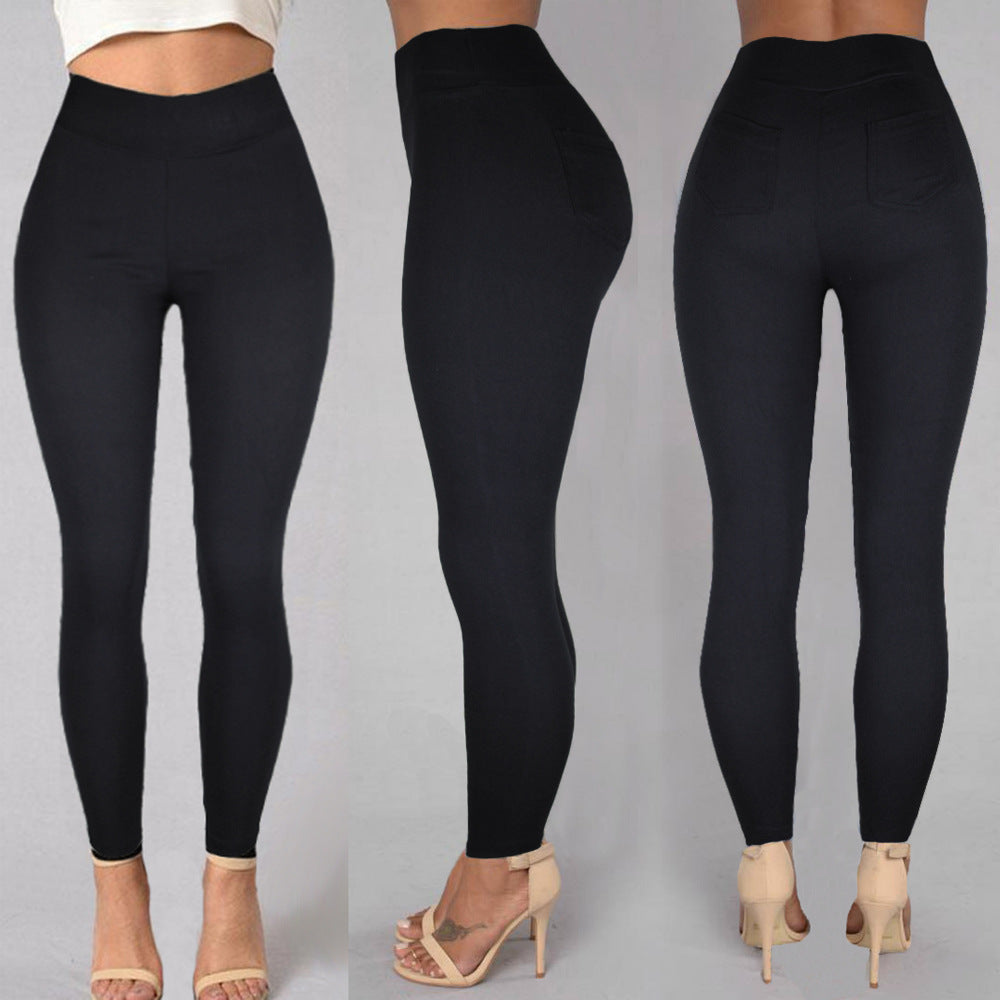 Skinny-Bleistifthose mit hoher Taille für Damen im Herbst