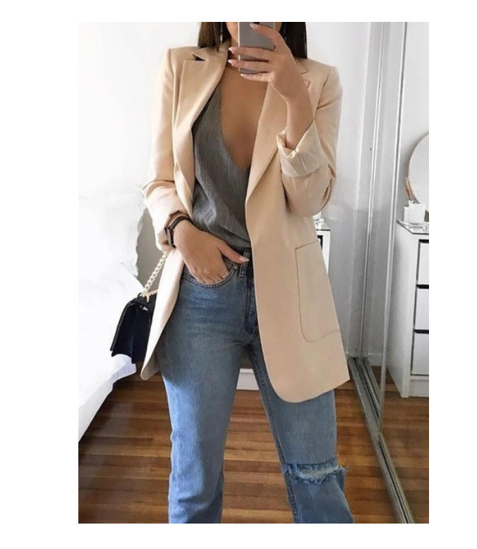 Women's Fashion Polo Collar Slim-fit Graceful Blazers