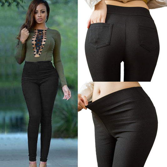 Women's Autumn High Waist Skinny Cropped Pencil Pants