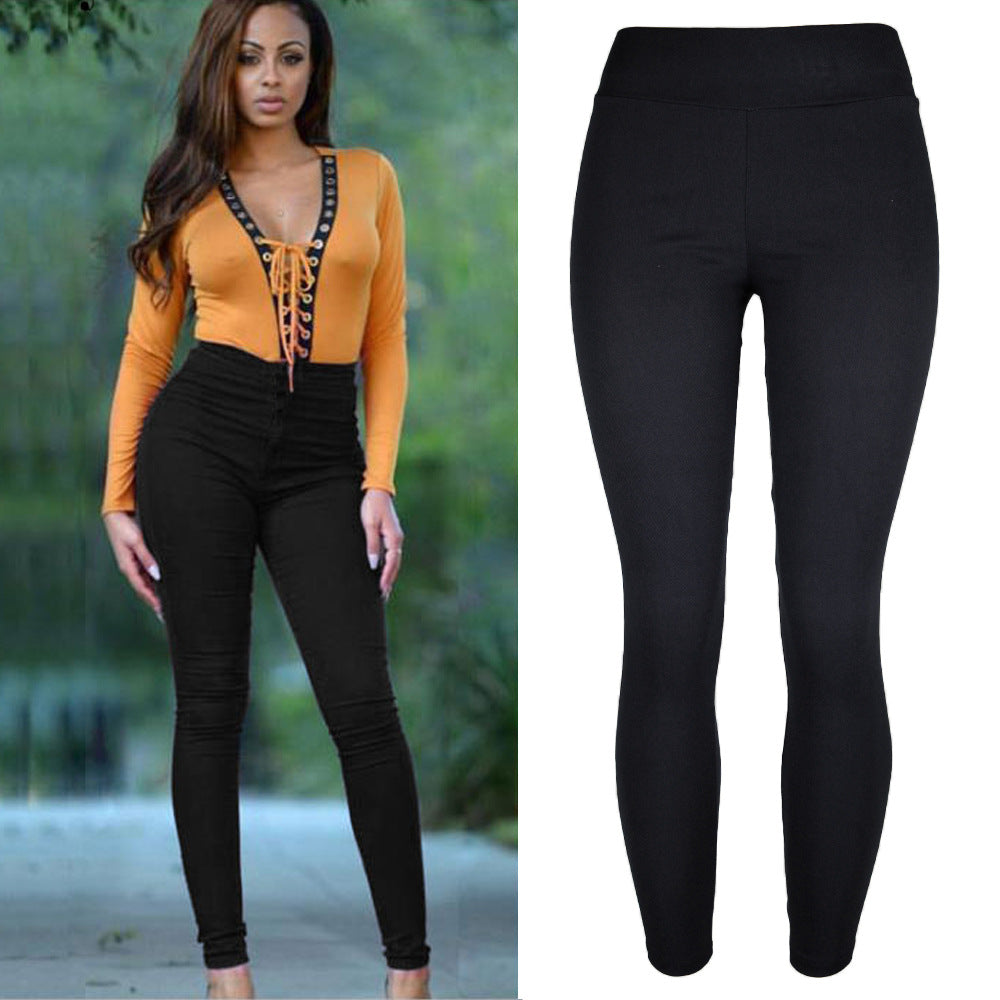 Women's Autumn High Waist Skinny Cropped Pencil Pants