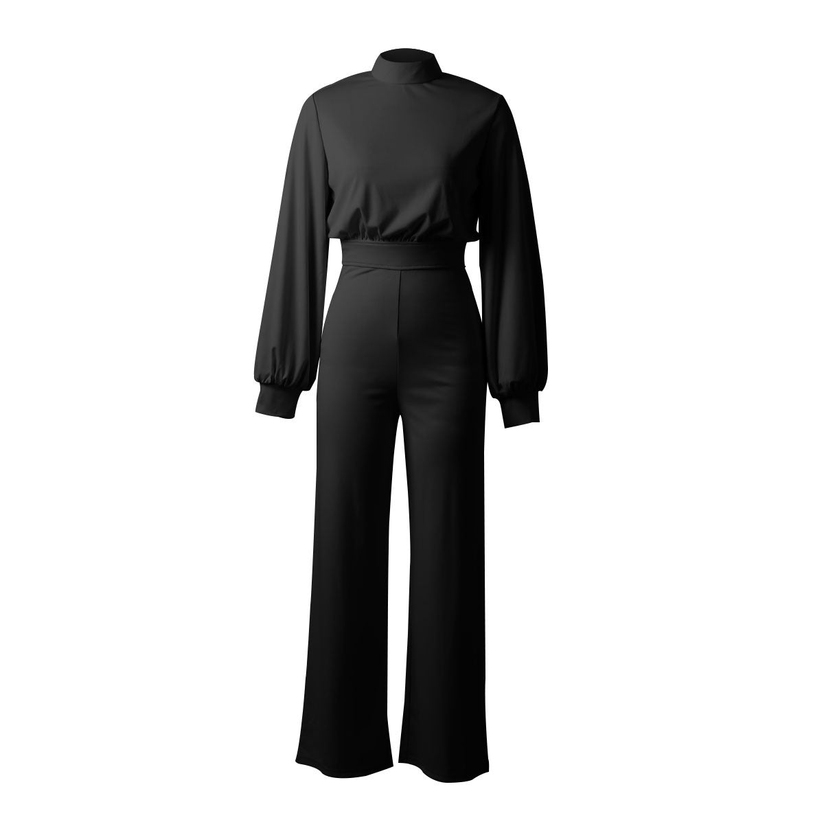 Pantalon Long à col roulé et dos nu pour femme, Sexy, jambes larges, couleur unie, été