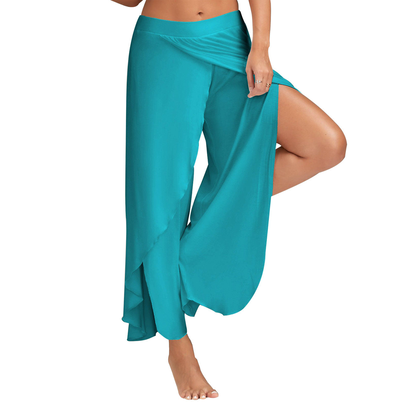 Sports Fitness Yoga Wide Leg Color Pants