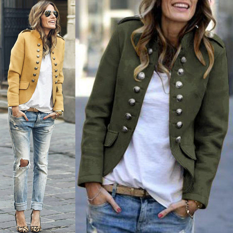 Charming Elegant Slouchy Durable Woolen Button Jackets