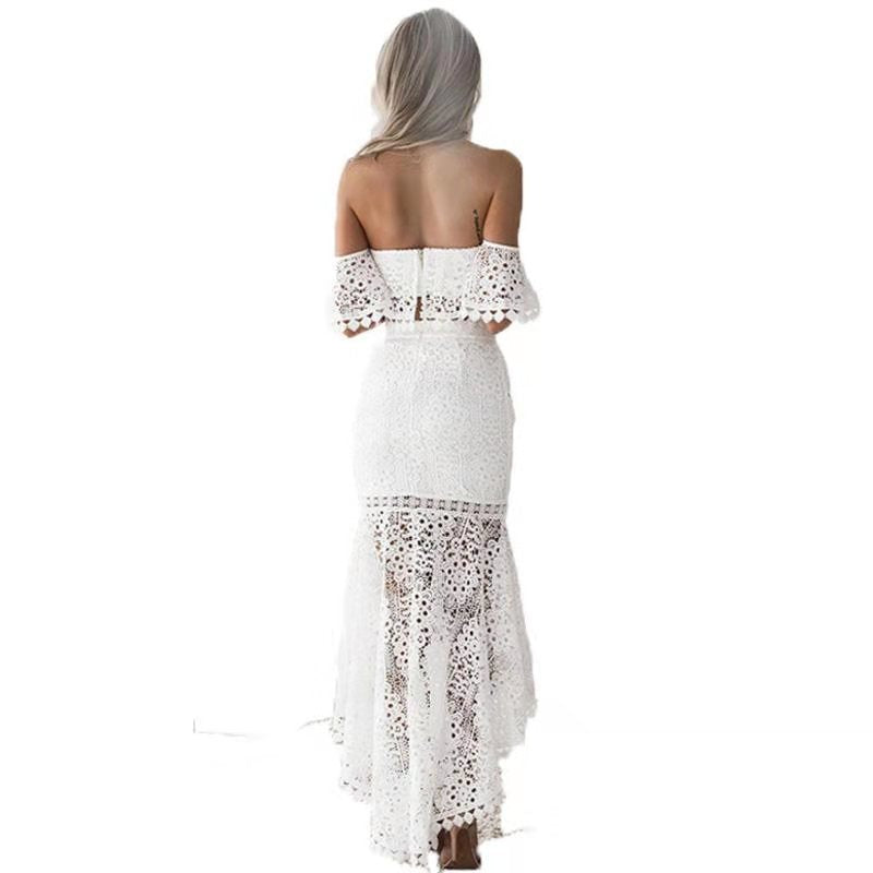 Women's Two-piece Lace Sexy Tube Backless Trailing Tops