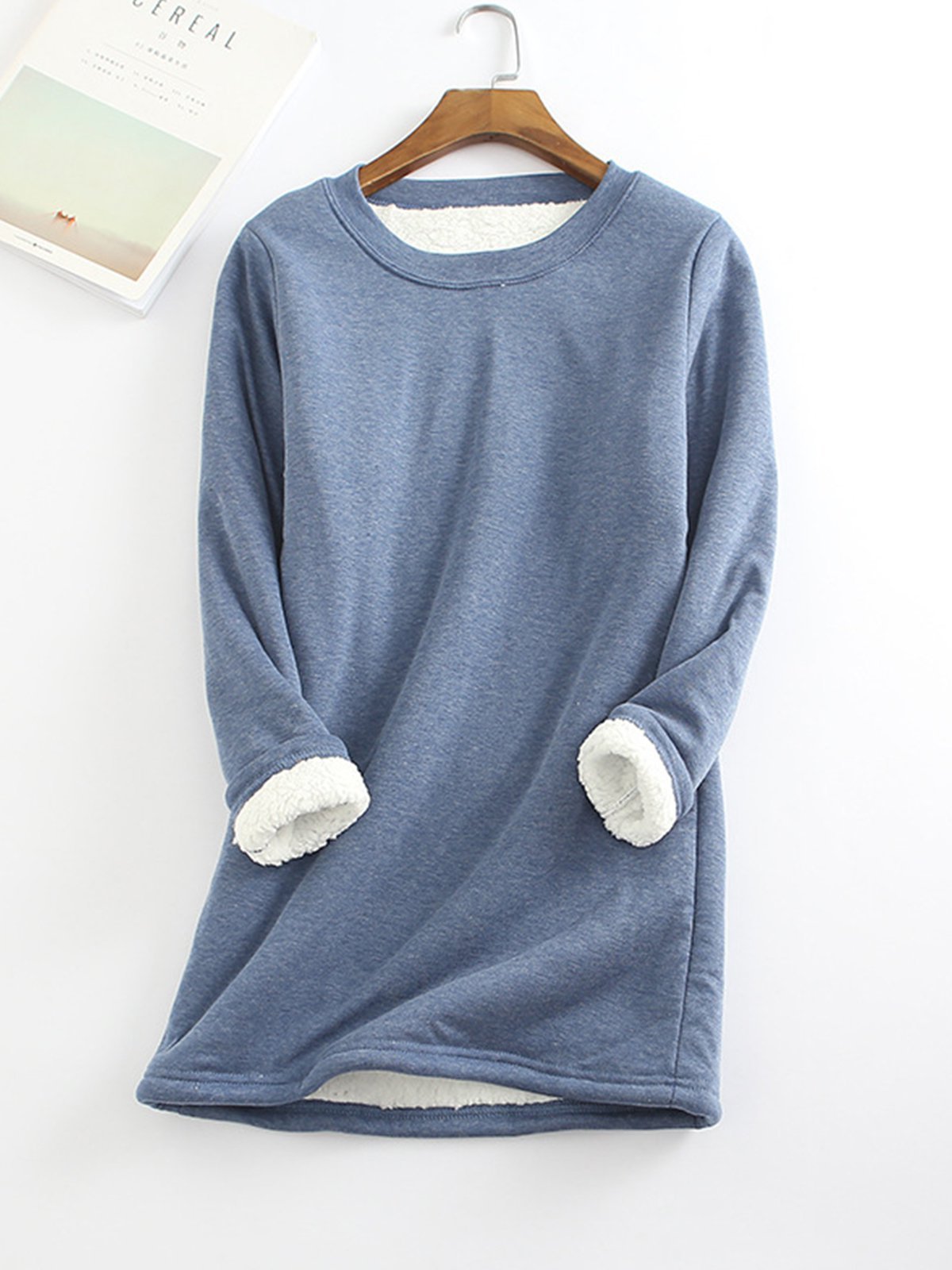 Women's Padded Shirt Mid-length Thickened Large Fleece Slim Tops