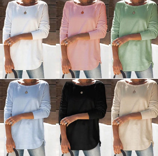 Super Garden Collar Solid Color Casual Sweaters