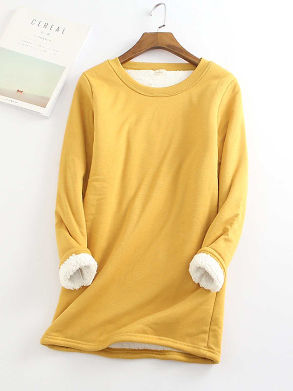 Women's Padded Shirt Mid-length Thickened Large Fleece Slim Tops