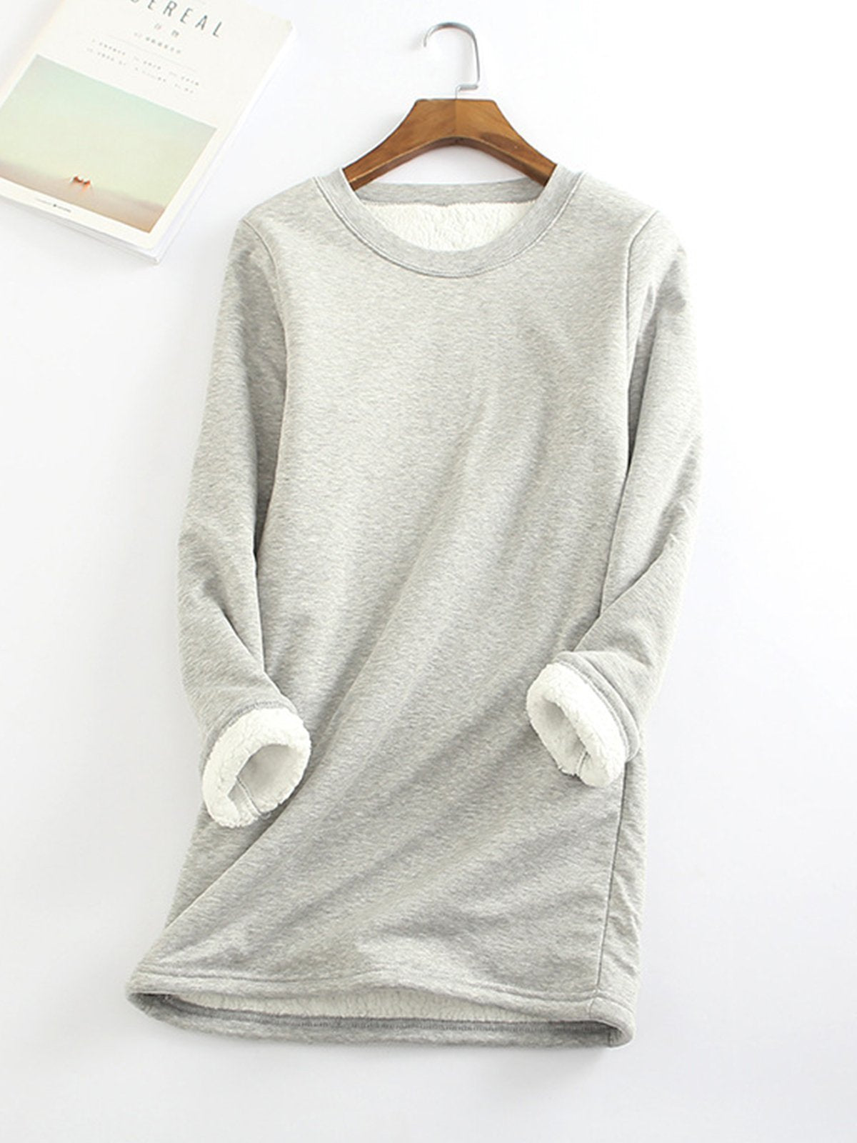 Women's Padded Shirt Mid-length Thickened Large Fleece Slim Tops