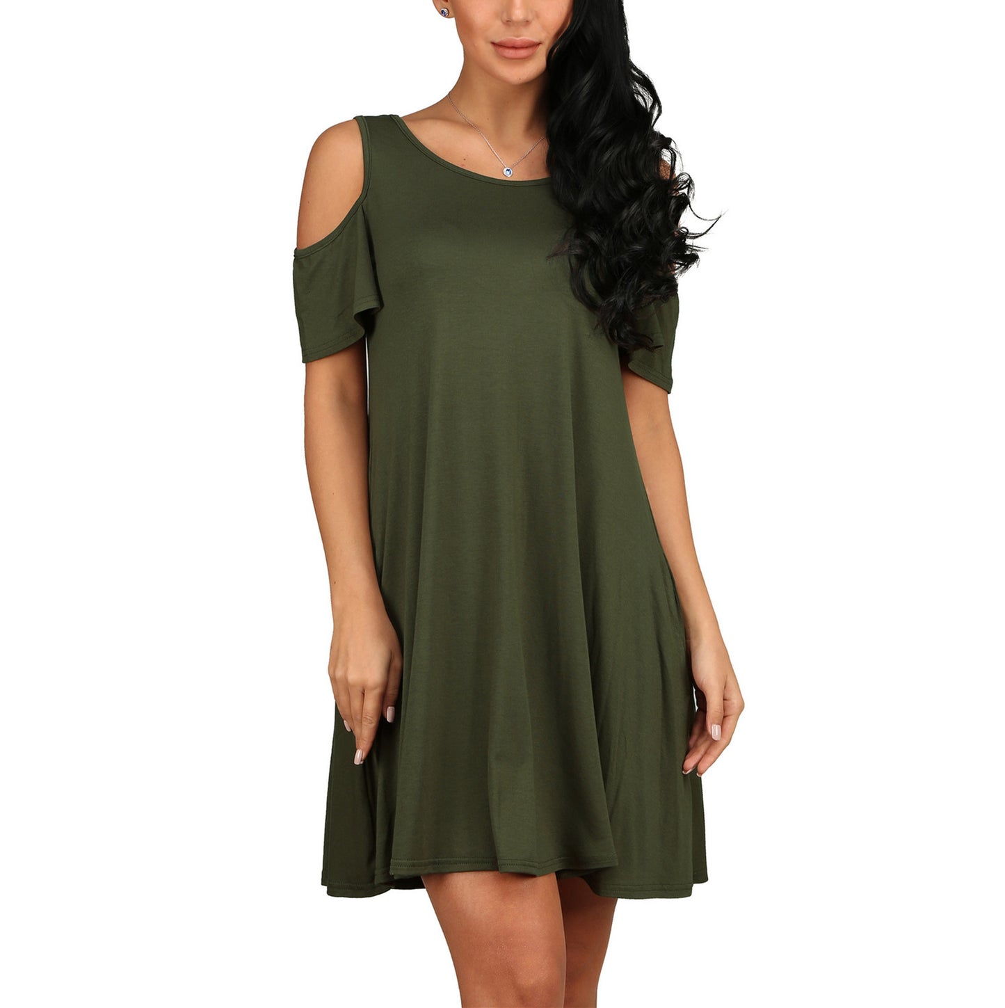 Women's Solid Color Wide Hem Mid-length Dress Dresses