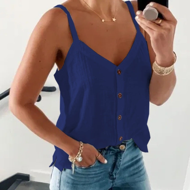 Fashion Sleeveless Solid Color Summer Camisole Tops