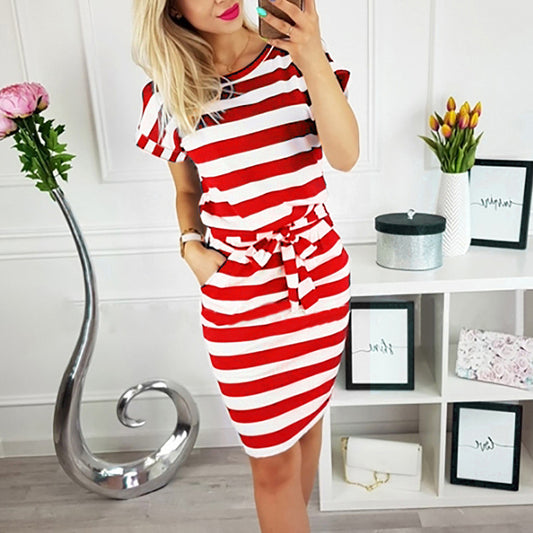 Elegant Slim Fit Slimming Round Neck Dresses