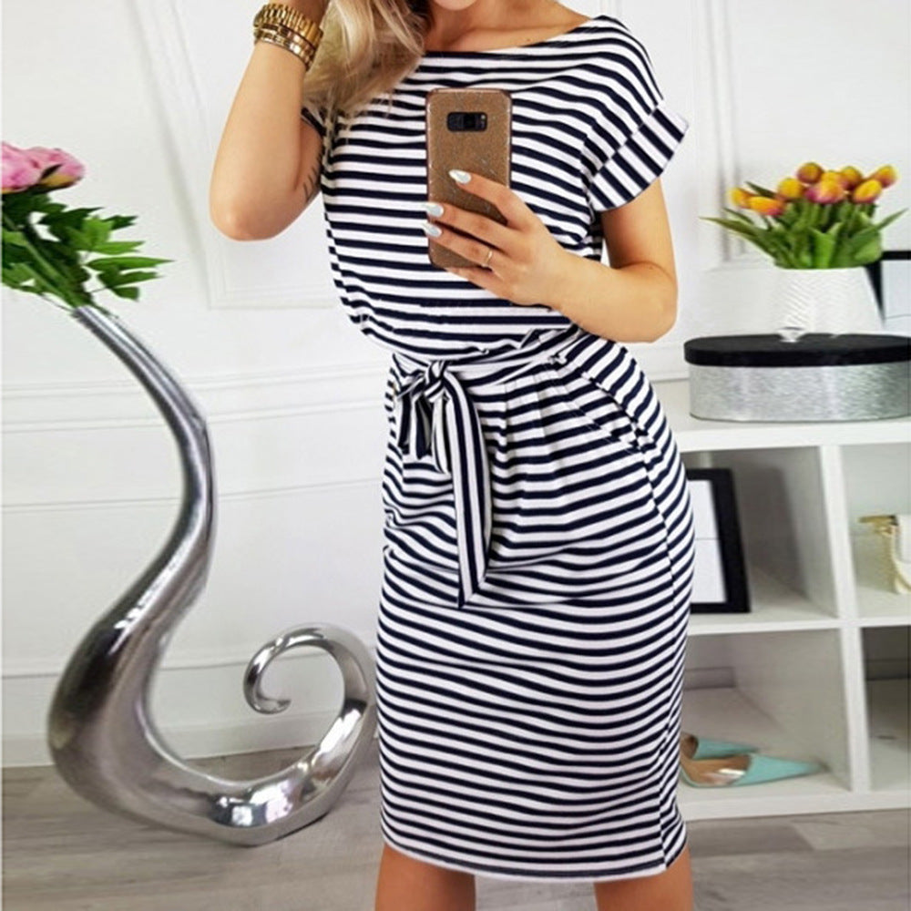 Elegant Slim Fit Slimming Round Neck Dresses