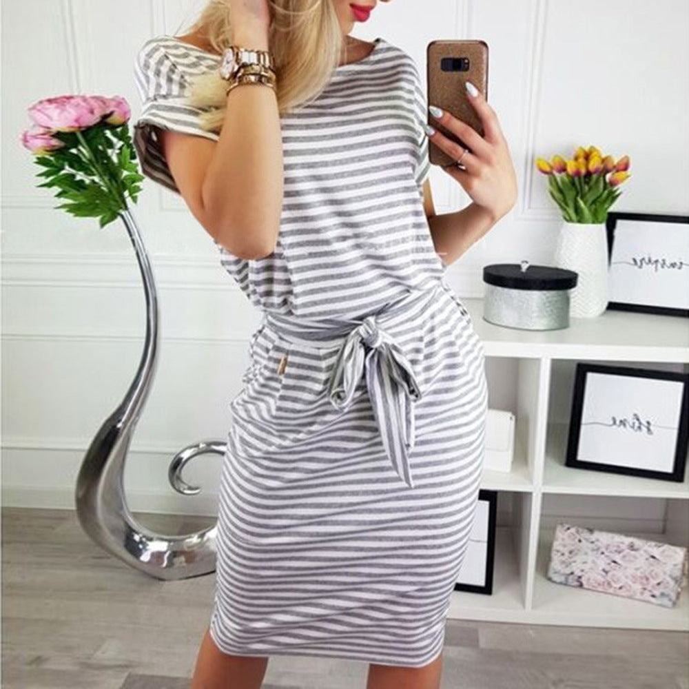 Elegant Slim Fit Slimming Round Neck Dresses