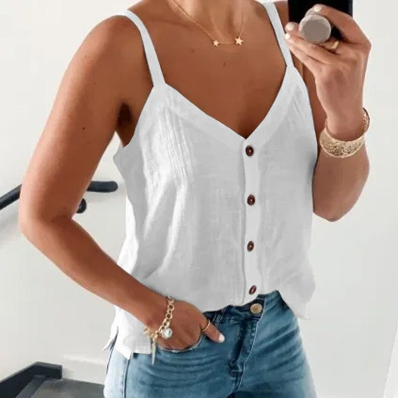 Fashion Sleeveless Solid Color Summer Camisole Tops