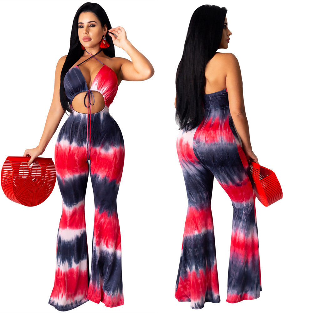 Charming Women's Sexy Slim-fit Lace Printed Jumpsuits