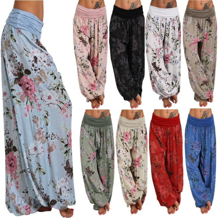 Charming Digital Printing Long Wide-leg Casual Pants