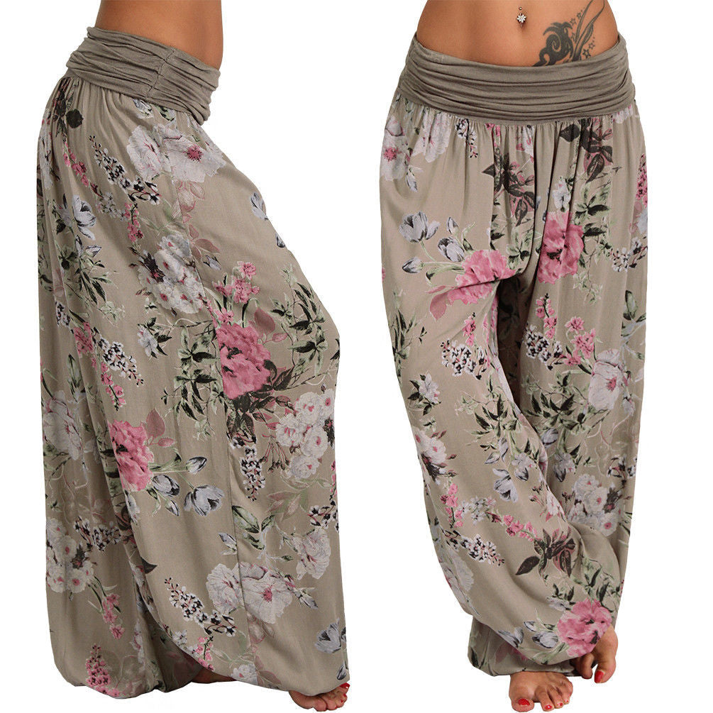 Charming Digital Printing Long Wide-leg Casual Pants