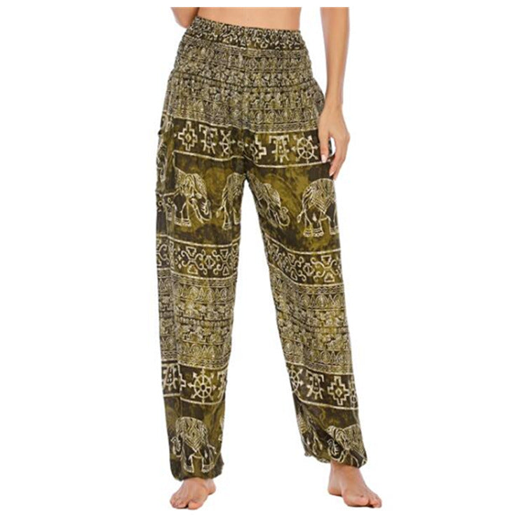 Pantalon de yoga décontracté en forme d'éléphant attrayant