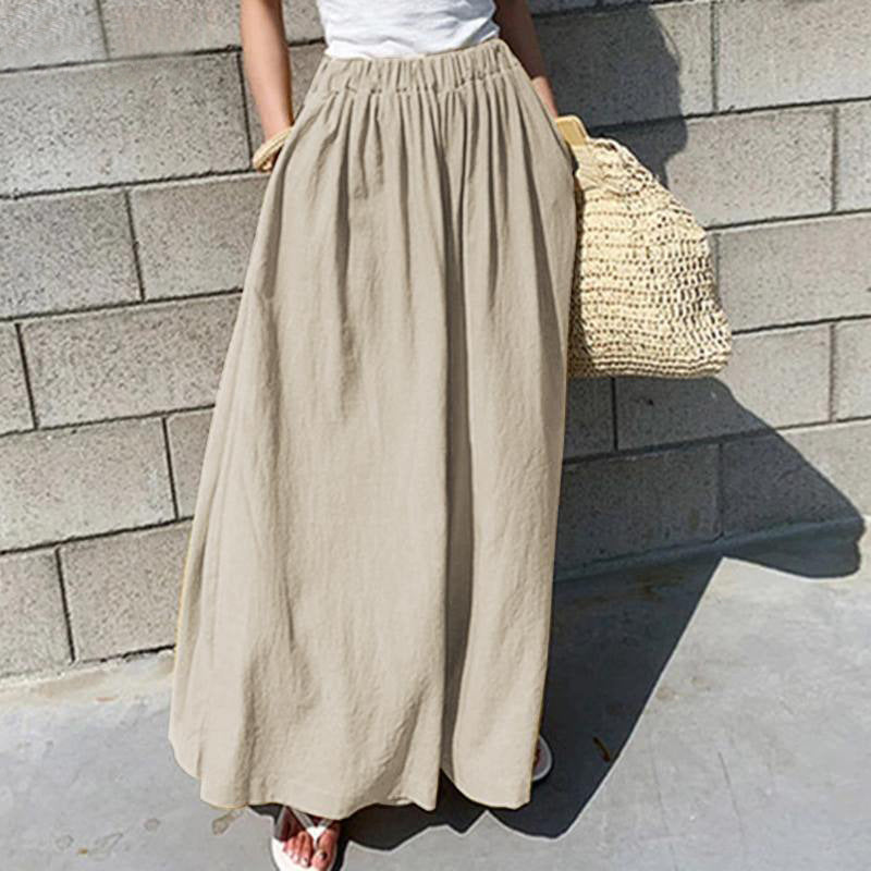 Women's Wide-legged Fashion Casual Cotton Linen High Pants