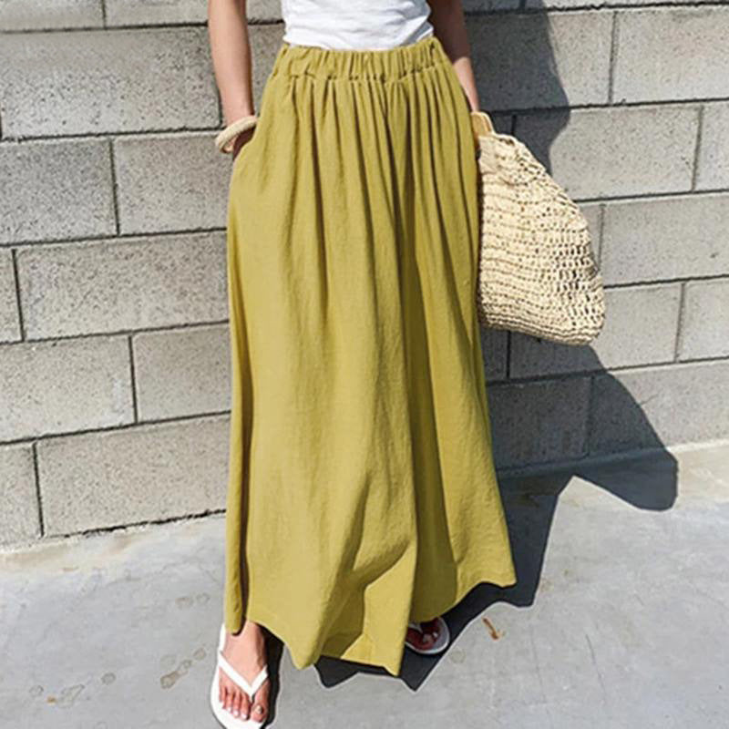 Women's Wide-legged Fashion Casual Cotton Linen High Pants