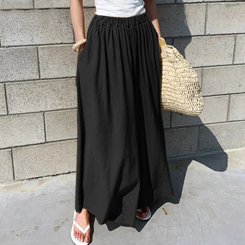 Women's Wide-legged Fashion Casual Cotton Linen High Pants