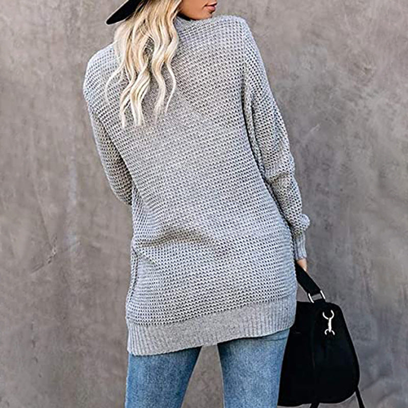 Cool Women's Slouchy Curved Large Pocket Sweaters